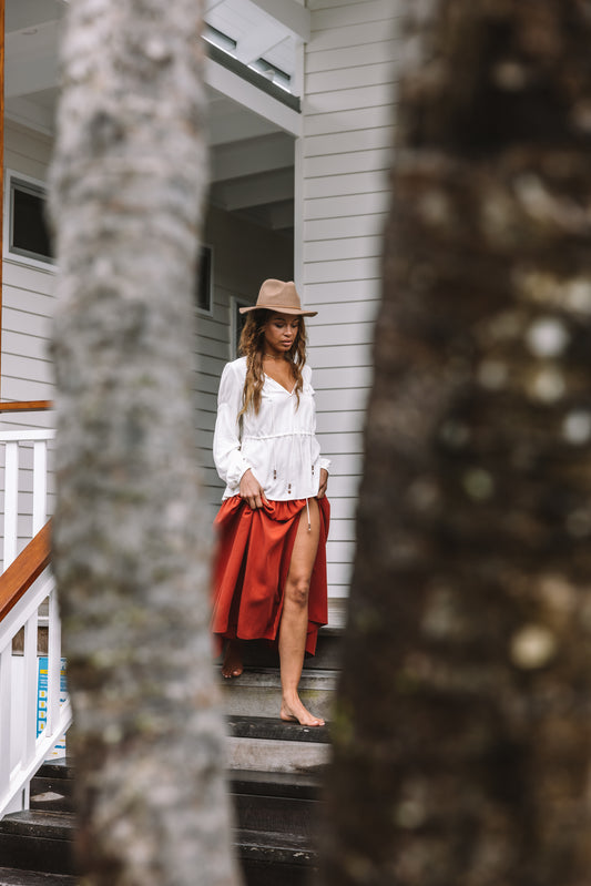 Leera Blouse in Coconut Milk