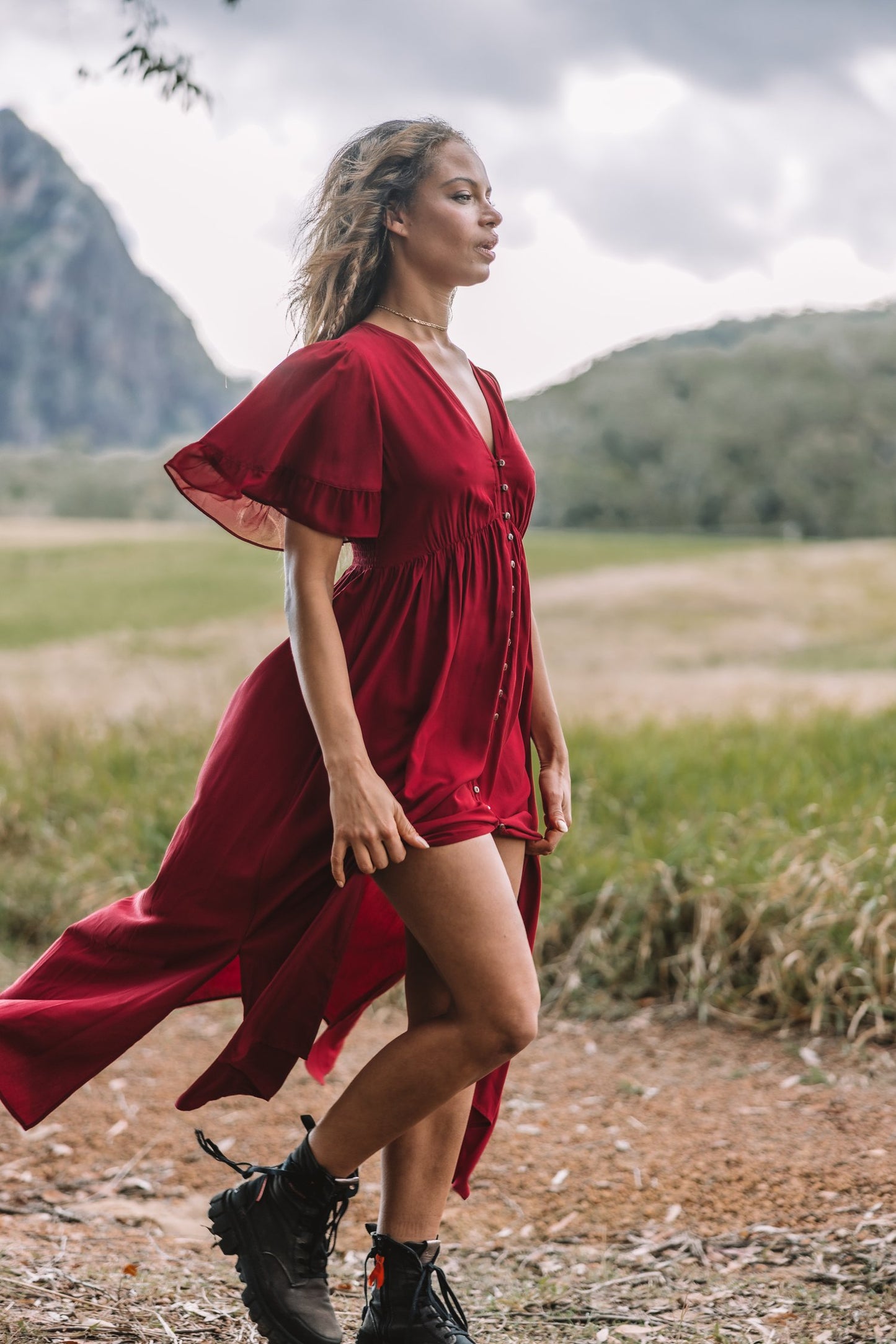 Harmony Maxi Dress - Rosewood