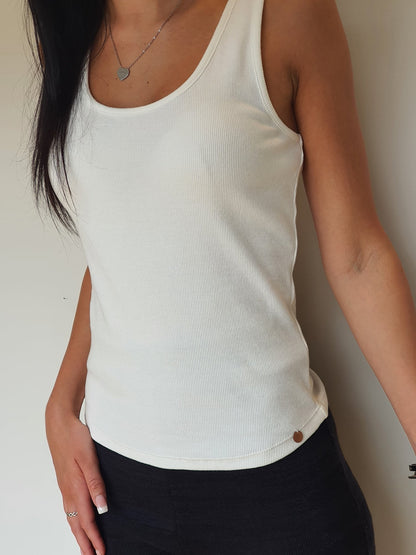 Rosie Rib Tank - Coconut Milk